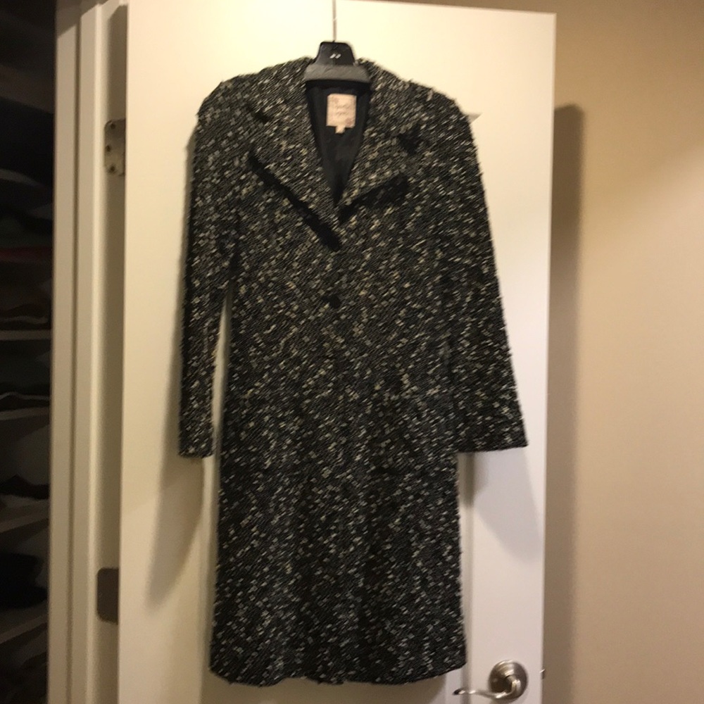 Nanette Lepore black and white tweed coat